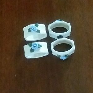 Genuine  Porcelain Napkin Rings Set